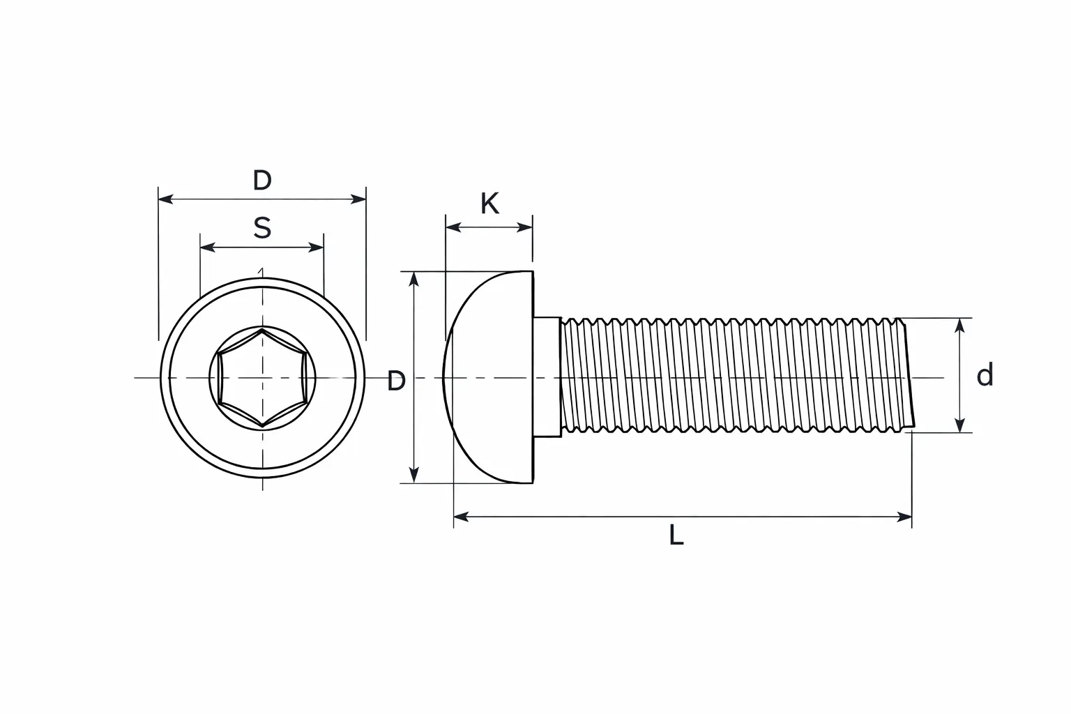 Plano perno Allen socket boton