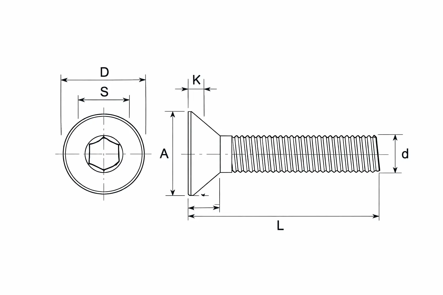Plano perno Allen socket plano