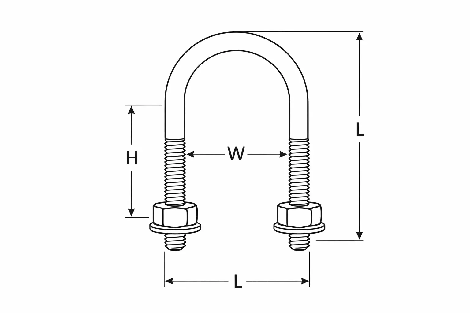 Plano tecnico de U-Bolt